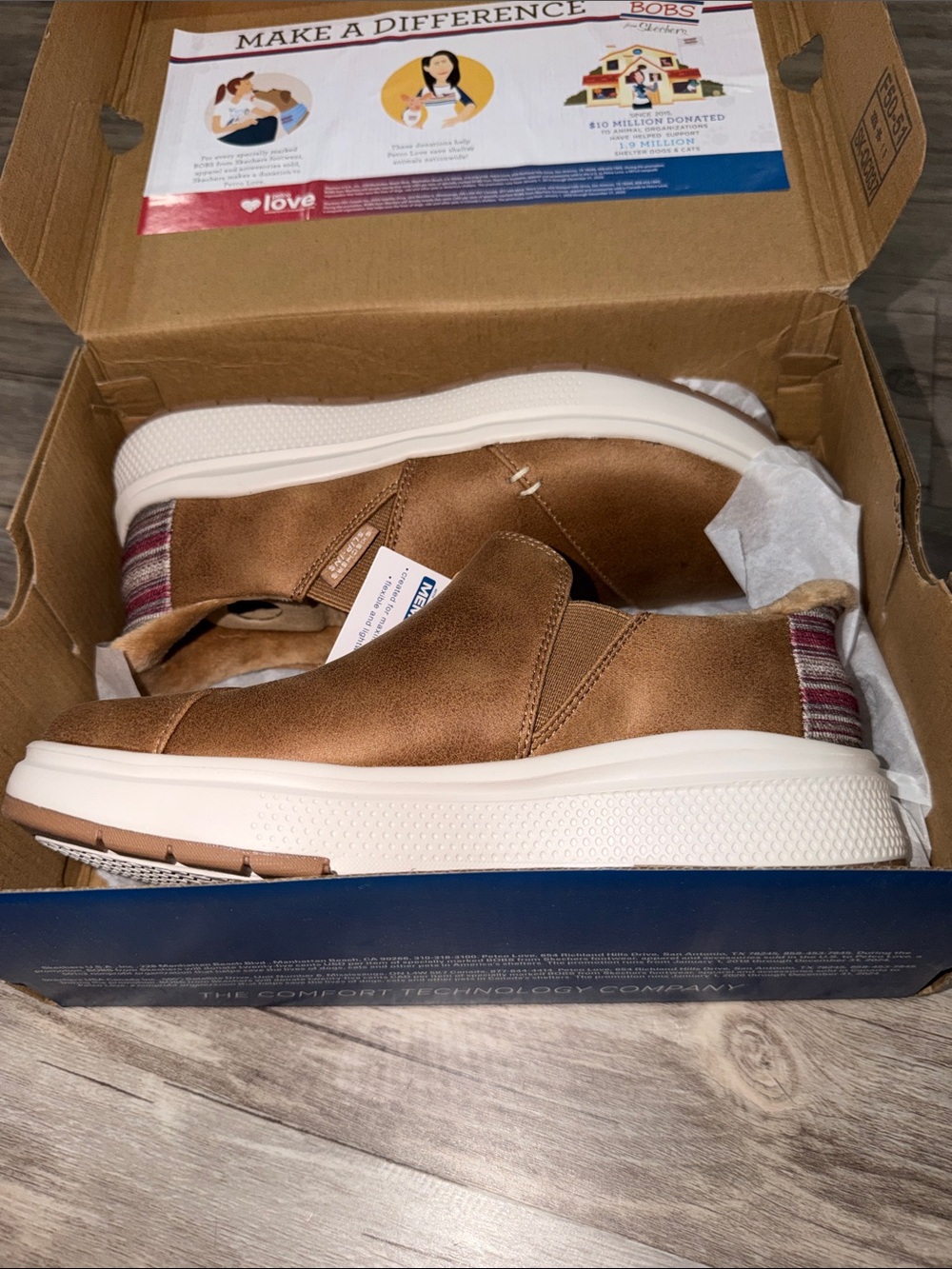 Skechers Tan/Brown Slip-On Casual Loafers with White Sole